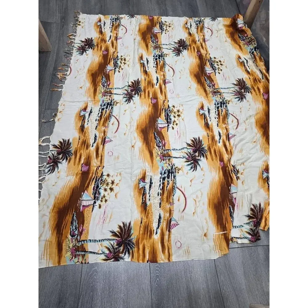 Scarf COASTAL PALM BEACH WIDE COVER UP Y2K PREPPY WOMEN A009369